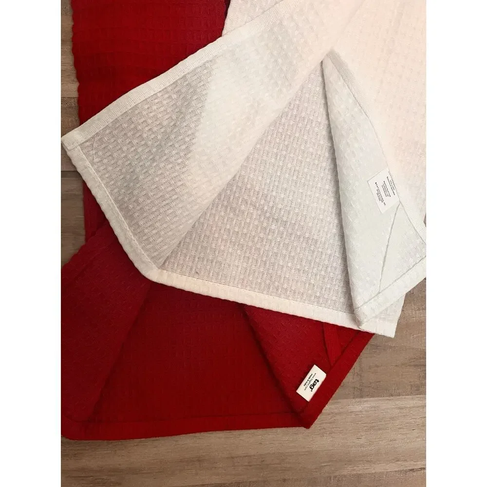 Patriotic Kitchen Towels Set 2 Red‎ White Bicycle American Flag Picnic July 4th